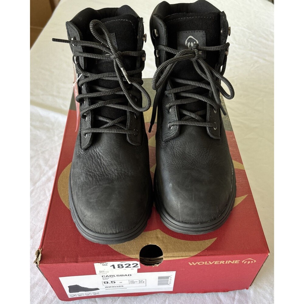 Wolverine Carlsbad 6" Waterproof Steel Toe Work Boots Mens 9.5 Black W231124 NIB